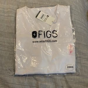 FIGS White Limited Edition Three Pocket Scrub Top